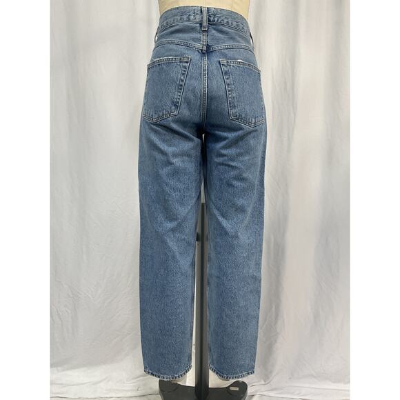 Agolde High Rise Blue Cotton Baggy Taper Jeans Size 26 - Picture 3 of 5